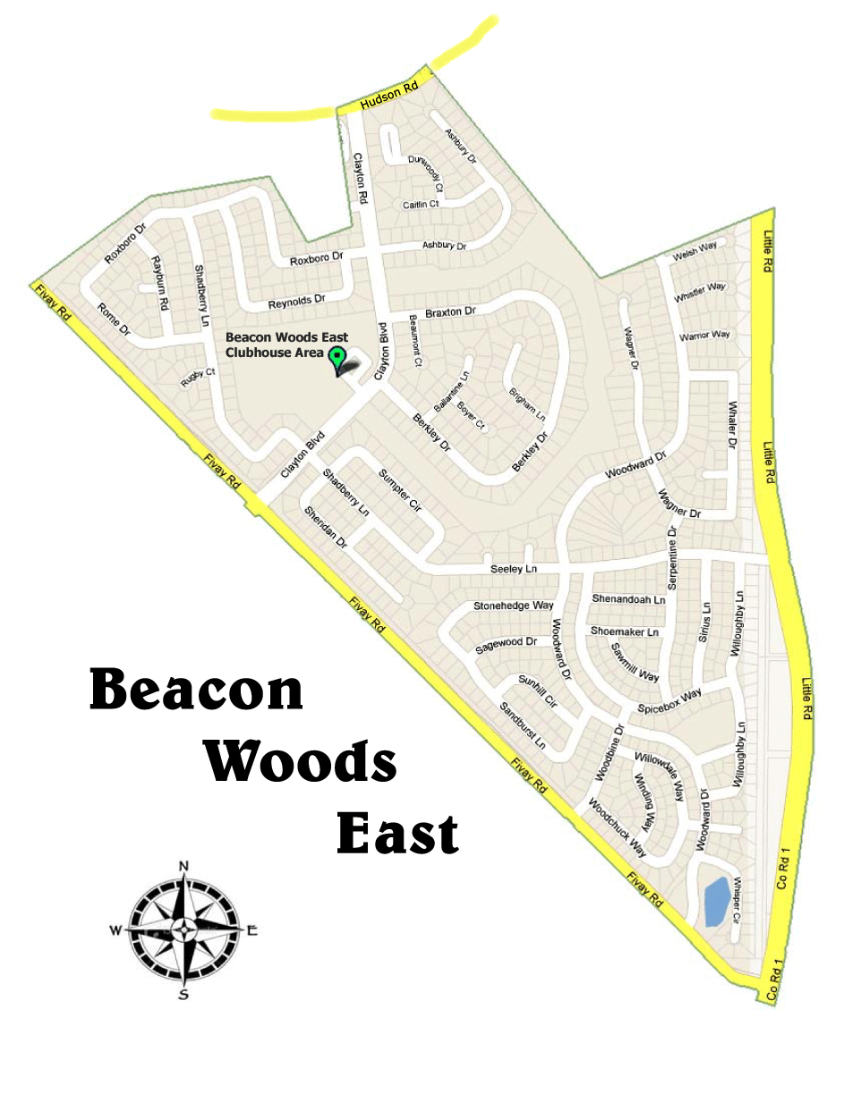 Map of Beacon Woods East